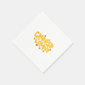 Kaasliefhebber Geel en Sinaasappel Typografie Servet (Hoek)