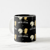 Kaasliefhebbers en kenner tweekleurige koffiemok (Voorkant links)