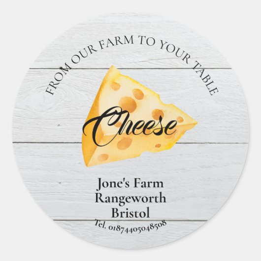 kaasmaker marketing produceert kaasproducent ronde sticker (Voorkant)