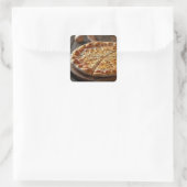Kaaspizza Vierkante Sticker (Tas)