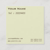 kaasplaat met druiven vierkante visitekaartje (Achterkant)