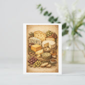 Kaasplank in vintage stijl briefkaart (Staand voorkant)