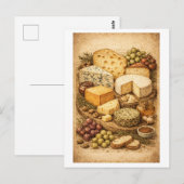 Kaasplank in vintage stijl briefkaart (Voorkant / Achterkant)