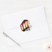 Kaastaart en bosbessen ronde sticker (Envelop)