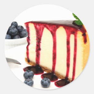 Kaastaart en bosbessen ronde sticker