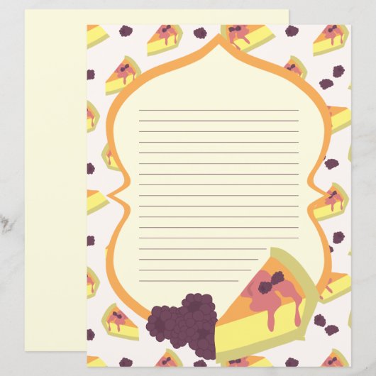 Kaastaart gevoerd briefpapier (Voorkant / Achterkant)