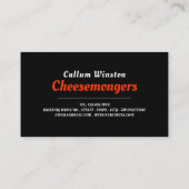 Kaasvariëteit, Cheesemonger Visitekaartje (Achterkant)