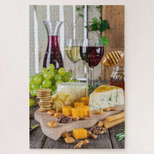 Kaaswijn honingnoten Druiven Crackers Voedsel Legpuzzel (Verticaal)