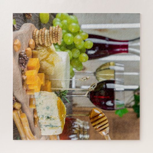 Kaaswijn honingnoten Druiven Crackers Voedsel Legpuzzel (Horizontaal)