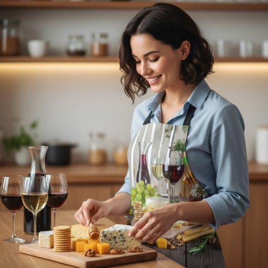 Kaaswijn honingnoten Druiven Crackers Voedsel Schort