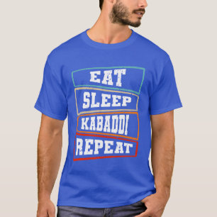 Kabaddi India Worstelen Eten Slapen Kabaddi retro T-shirt