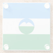 Kabardino Balkaria Vlag Glazen Onderzetter (Achterkant)