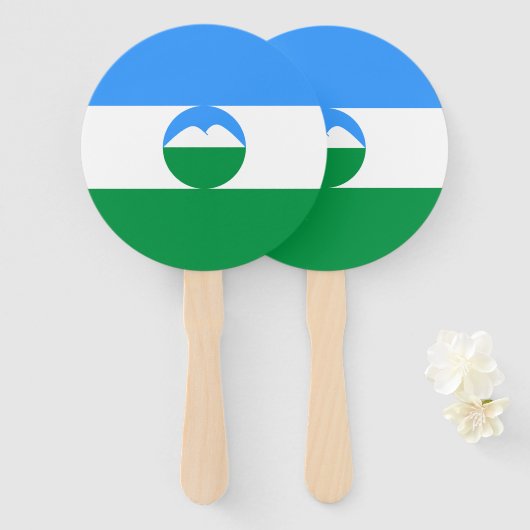 Kabardino Balkaria Vlag Handwaaier (Voorkant en achterkant)