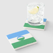 Kabardino Balkaria Vlag Stenen Onderzetter (Zijkant)