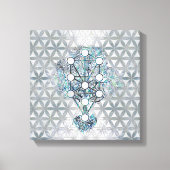 Kabbalah De Boom van het Leven Abalone shell en pa Canvas Afdruk (Voorkant)