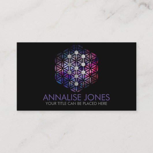 Kabbalah De boom van het leven - Bloem van het lev Visitekaartje (Voorkant)