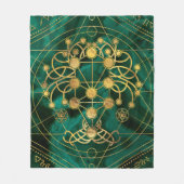 Kabbalah De boom van het leven - Malachite Fleece Deken (Voorkant)