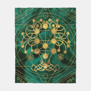Kabbalah De boom van het leven - Malachite Fleece Deken