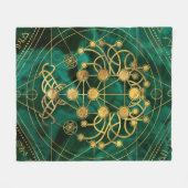 Kabbalah De boom van het leven - Malachite Fleece Deken (Voorkant (Horizontaal))