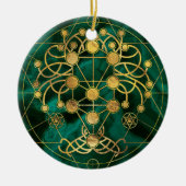 Kabbalah De boom van het leven - Malachite Keramisch Ornament (Voorkant)