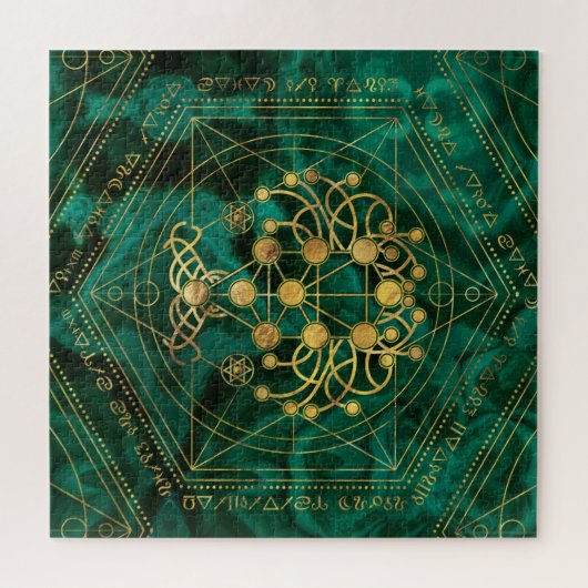 Kabbalah De boom van het leven - Malachite Legpuzzel (Horizontaal)