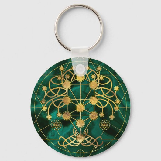 Kabbalah De boom van het leven - Malachite Sleutelhanger (Voorkant)