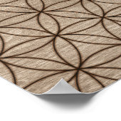 Kabbalah De boom van het Leven op houten textuur Poster (Hoek)