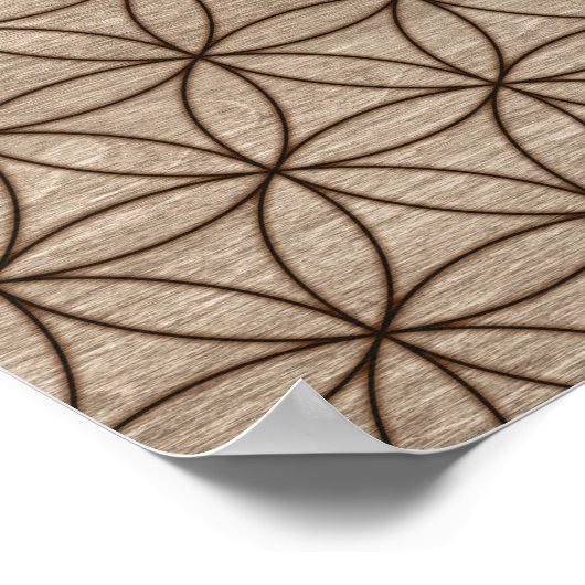 Kabbalah De boom van het Leven op houten textuur Poster (Hoek)