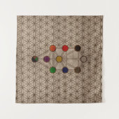 Kabbalah De boom van het Leven op houten textuur Wandkleed (Voorkant (horizontaal))