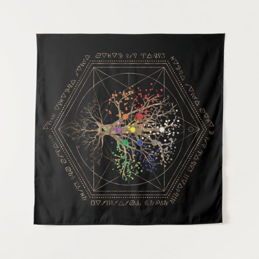 Kabbalah De boom van het leven Wandkleed (Voorkant (horizontaal))