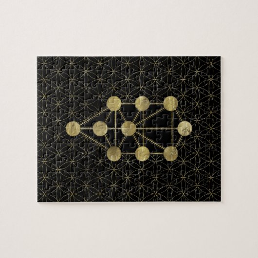 Kabbalah The Tree Gold on Black Legpuzzel (Horizontaal)