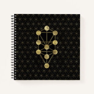 Kabbalah The Tree Gold on Black Notitieboek