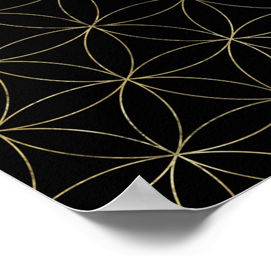 Kabbalah The Tree Gold on Black Poster (Hoek)