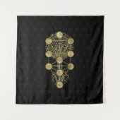 Kabbalah The Tree Gold on Black Wandkleed (Voorkant)