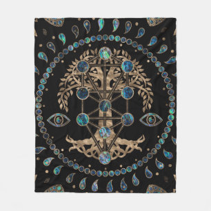 Kabbalah The Tree of Life Abalone and Gold Fleece Deken