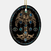 Kabbalah The Tree of Life Abalone and Gold Keramisch Ornament (Rechts)