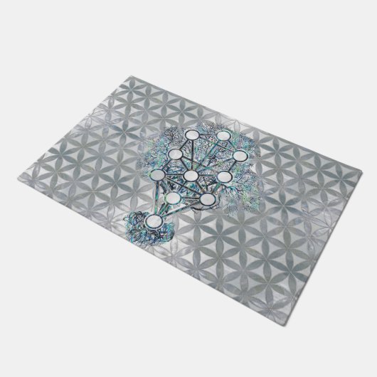 Kabbalah The Tree of Life Abalone shell and paarl Deurmat (Schuin)