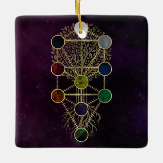 Kabbalah The Tree of Life - Etz Hayim Keramisch Ornament (Voorkant)