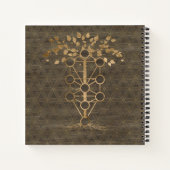 Kabbalah The Tree of Life  Gold on Wood Notitieboek (Achterkant)