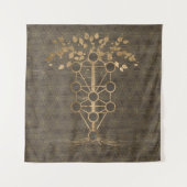 Kabbalah The Tree of Life  Gold on Wood Wandkleed (Voorkant)