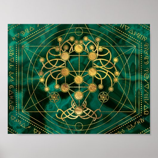 Kabbalah The Tree of Life -Malachite Poster (Voorkant)
