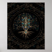 Kabbalah The Tree of Life Marble and Gold Poster (Voorkant)