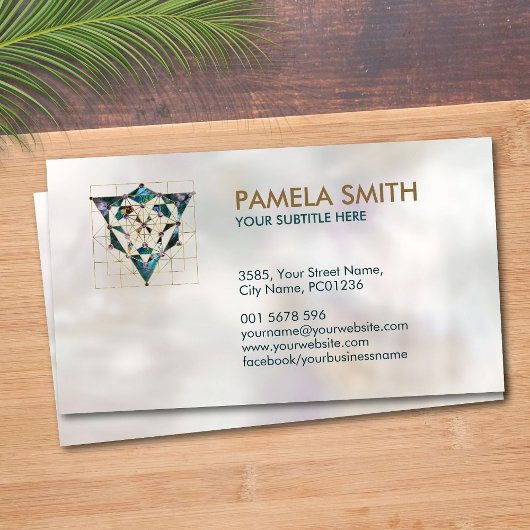 Kabbalah The Tree of Life Marble and Gold Visitekaartje