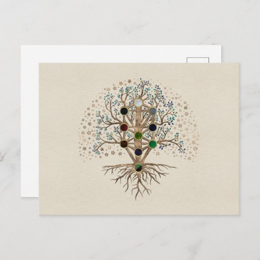 Kabbalah The Tree of Life on canvas Briefkaart (Voorkant / Achterkant)