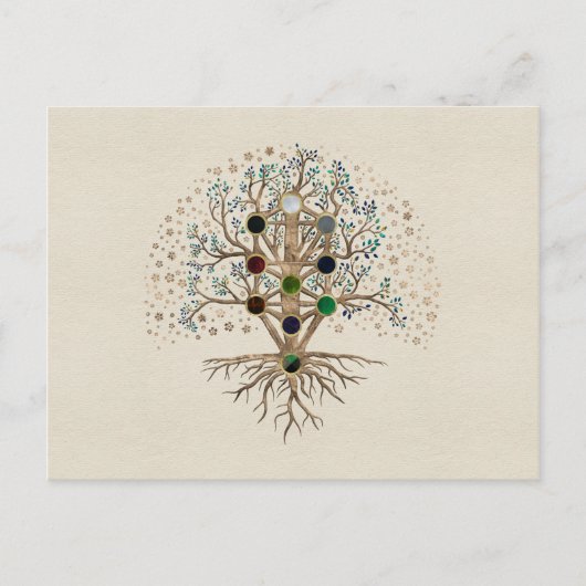 Kabbalah The Tree of Life on canvas Briefkaart (Voorkant)