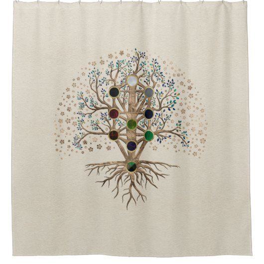 Kabbalah The Tree of Life on canvas Douchegordijn (Voorkant)