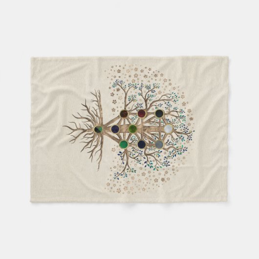 Kabbalah The Tree of Life on canvas Fleece Deken (Voorkant (Horizontaal))
