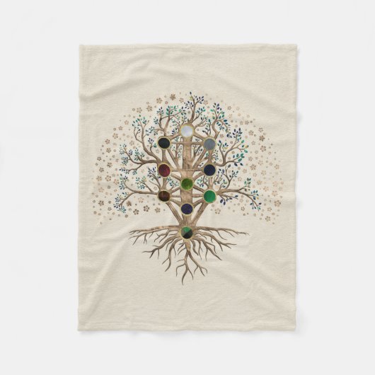 Kabbalah The Tree of Life on canvas Fleece Deken (Voorkant)