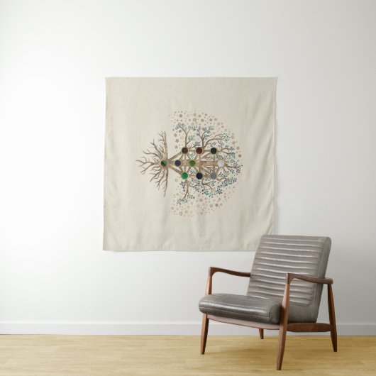 Kabbalah The Tree of Life on canvas Wandkleed (In Situ (horizontaal))