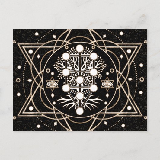 Kabbalah The Tree of Life Sacred Geometry Ornament Briefkaart (Voorkant)